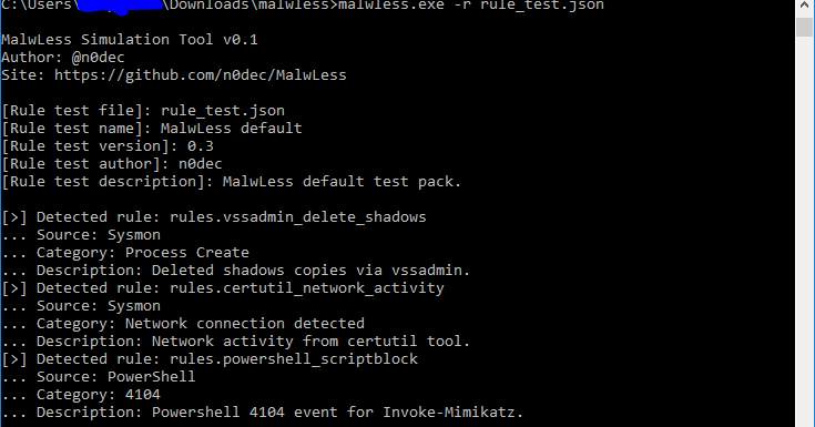 MalwLess - Test Blue Team Detections Without Running Any Attack