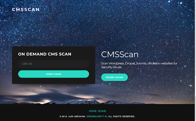 CMS Scanner - Scan Wordpress, Drupal, Joomla, vBulletin Websites For Security Issues
