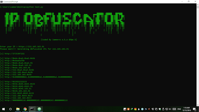 IP Obfuscator - Simple Tool To Convert An IP Into Integer, Hexadecimal Or Octal Form