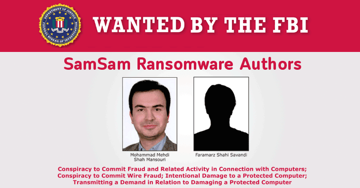 fbi wanted hackers samsam ransomware