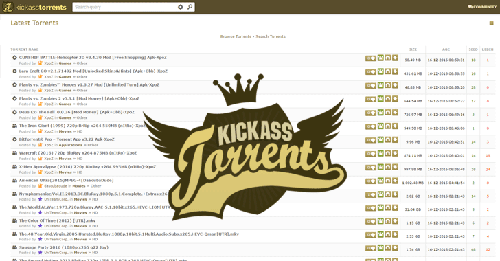 New Kickass Torrents site