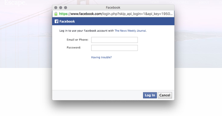 facebook phishing login page