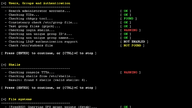 Lynis 2.7.3 - Security Auditing Tool for Unix/Linux Systems