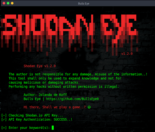 Shodan-Eye - Tool That Collects All The Information About All Devices Directly Connected To The Internet Using The Specified Keywords That You Enter