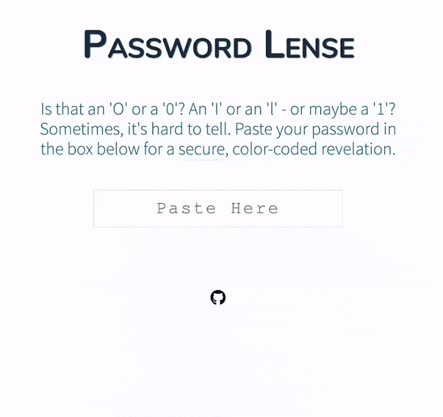 Password Lense - Reveal Character Types In A Password