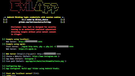 EvilApp - Phishing Attack Using An Android App To Grab Session Cookies For Any Website (ByPass 2FA)