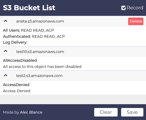 S3BucketList - Firefox Plugin The Lists Amazon S3 Buckets Found In Requests