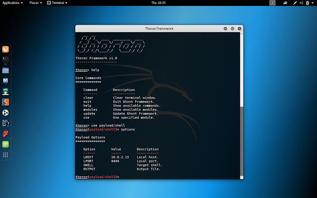 Thoron Framework - Tool To Generate Simple Payloads To Provide Linux TCP Attack