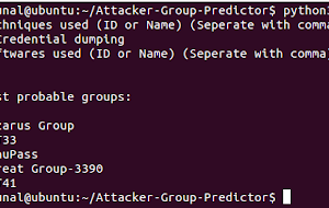 Attacker-Group-Predictor - Tool To Predict Attacker Groups From The Techniques And Software Used