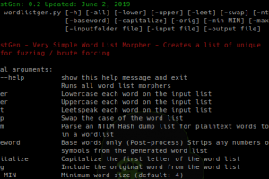 WordListGen - Super Simple Python Word List Generator For Fuzzing And Brute Forcing In Python