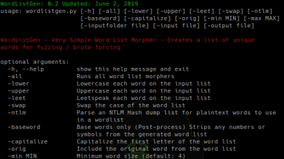 WordListGen – Python Word List Generator For Fuzzing And Brute Forcing ...