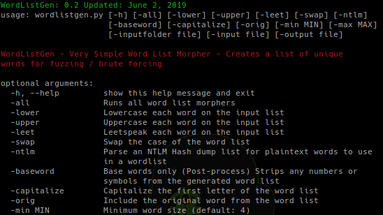 WordListGen - Super Simple Python Word List Generator For Fuzzing And Brute Forcing In Python