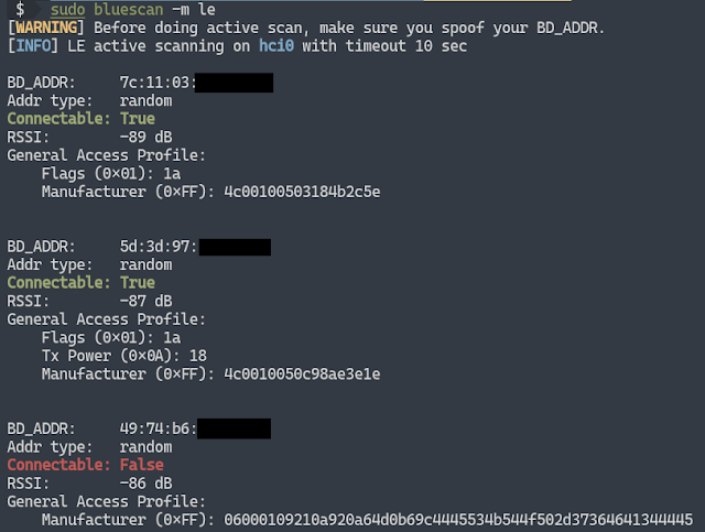 Bluescan - A Powerful Bluetooth Scanner For Scanning BR/LE Devices, LMP, SDP, GATT And Vulnerabilities!
