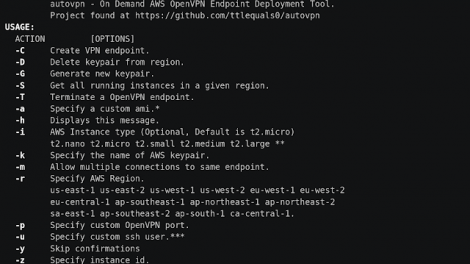 Autovpn - Create On Demand Disposable OpenVPN Endpoints On AWS