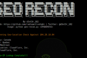 Geo-Recon - An OSINT CLI Tool Desgined To Fast Track IP Reputation And Geo-locaton Look Up For Security Analysts