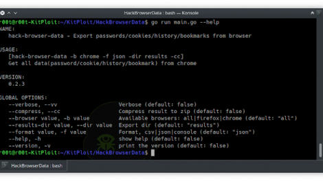 HackBrowserData - Decrypt Passwords/Cookies/History/Bookmarks From The Browser