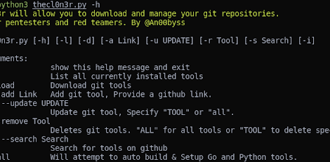 TheCl0n3r - Tool To Download And Manage Your Git Repositories