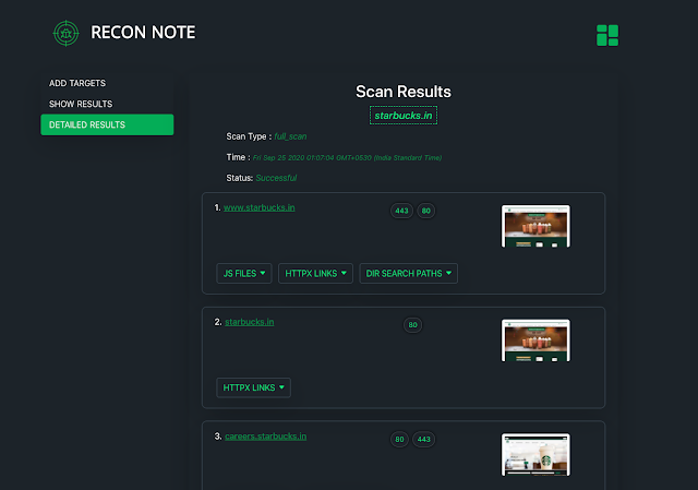 ReconNote - Web Application Security Automation Framework Which Recons The Target For Various Assets To Maximize The Attack Surface For Security Professionals & Bug-Hunters
